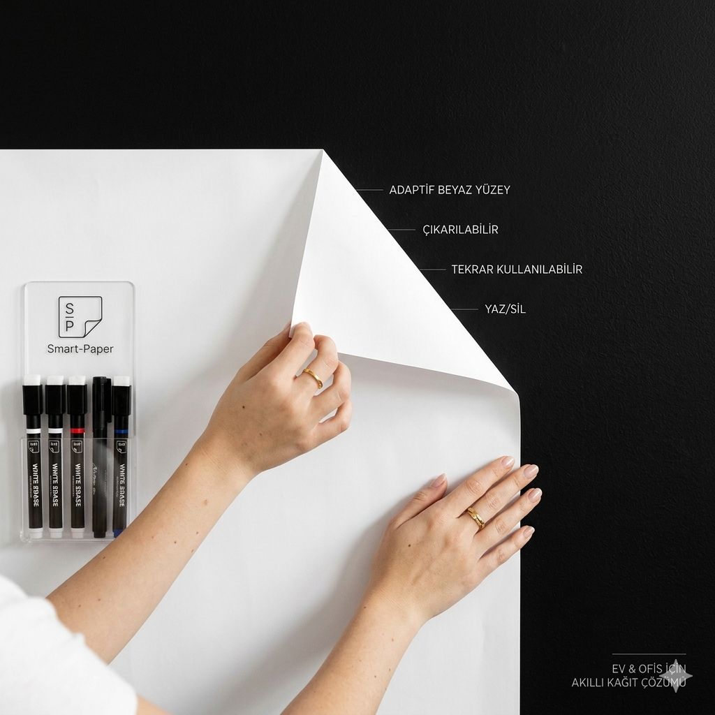 Yazkes® Statik Akıllı Kağıt Yazı Tahtası (60cmx300)